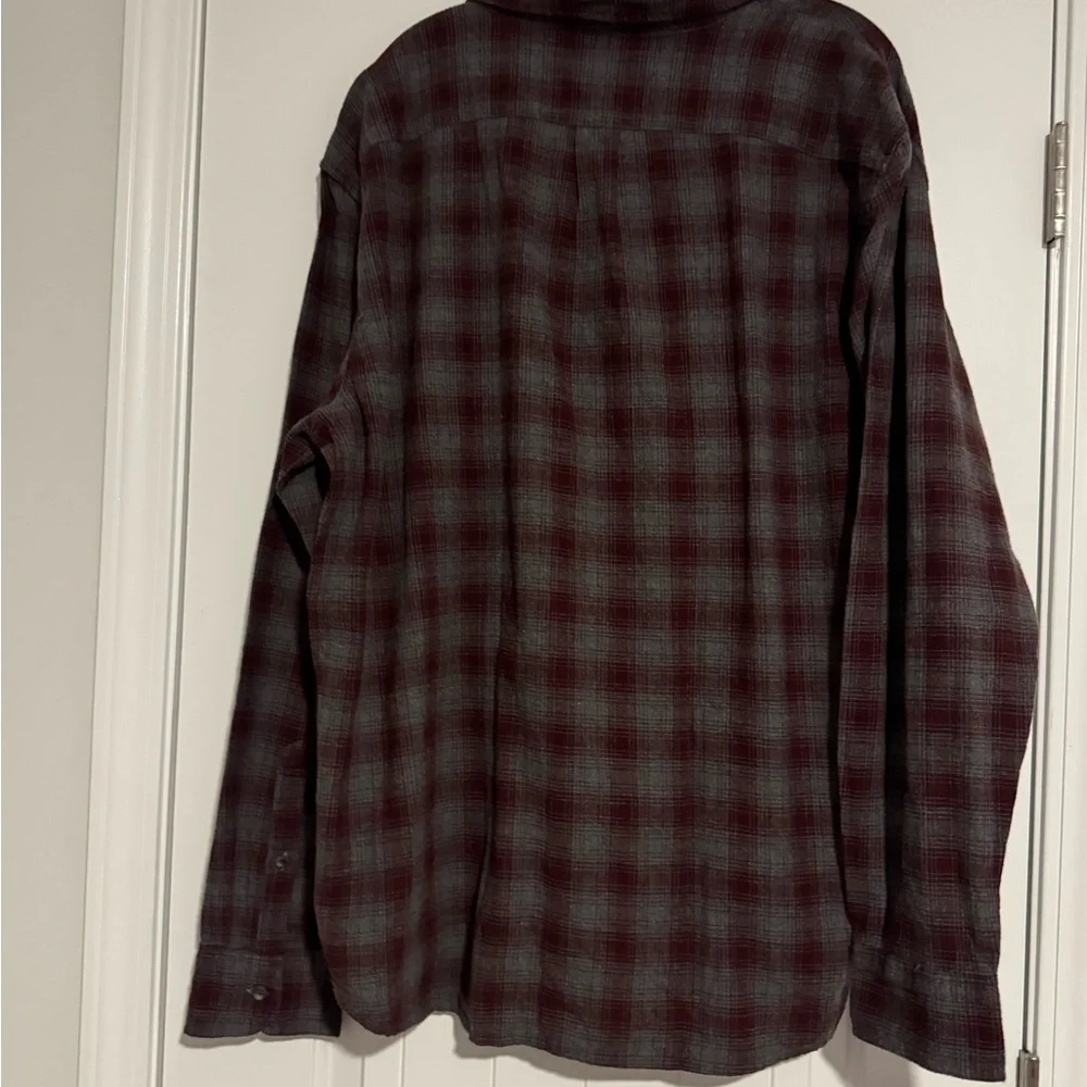 J. Crew Men's Casual Plaid Shirt - Dark Red and Gray
